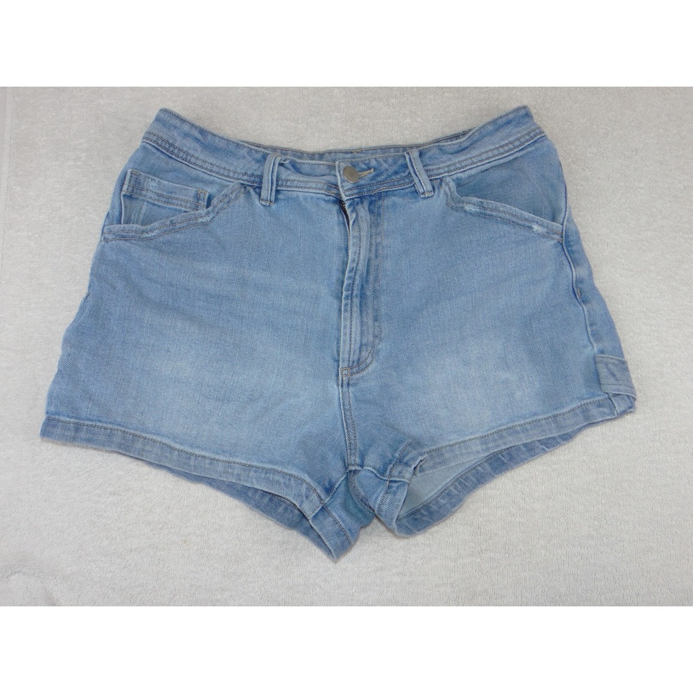 Windsor Womens Light Wash Carpenter Denim Shorts Blue High Rise Hammer Loop 4077
